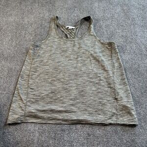 Athleta Tank Top Womens XL Gray Mesh Racerback Athletic Running Yoga Workout